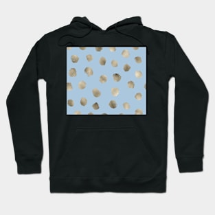 Clear pastel blue - golden dots Hoodie